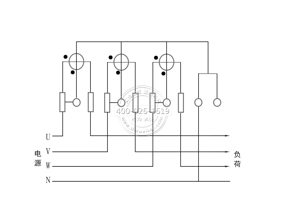 三相四线电表直接接入式接线