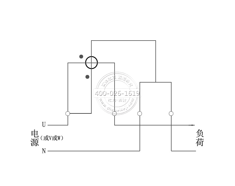 单相电能表一进一出接入式接线图