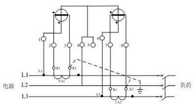 三相三线电表经互感器的接线图